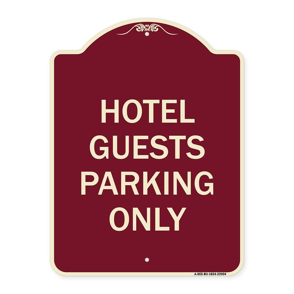 Signmission Hotel Guest Parking Only Heavy-Gauge Aluminum Architectural Sign, 24" x 18", BU-1824-23904 A-DES-BU-1824-23904 - main